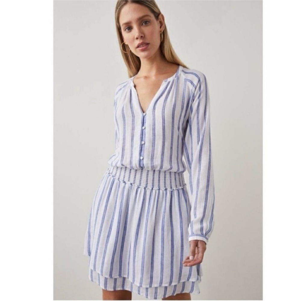 Rails Jasmine Villa Stripe Long Sleeve Linen Blend Dress sz S NWT - Picture 4 of 15
